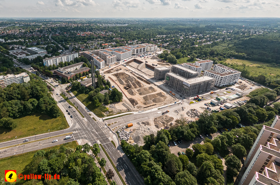 07.06.2023 - Aktuelle Luftbilder aus dem Alexisquartier und Pandion Verde in Neuperlach in München